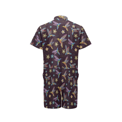 Hummingbird Pattern Print Design 04 Men's Romper