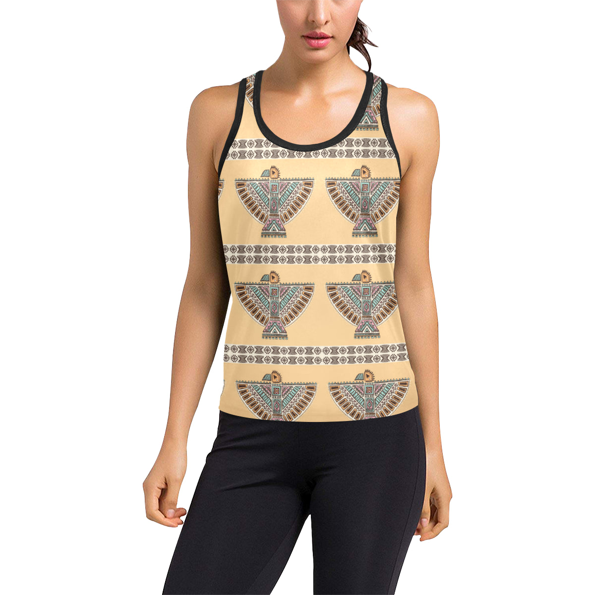 Native American Eagle Pattern Women's Racerback Tank Top