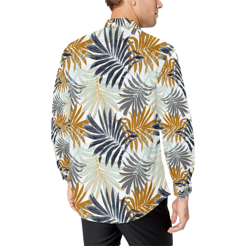 Colorful Tropical Palm Leaves Men's Long Sleeve Shirt