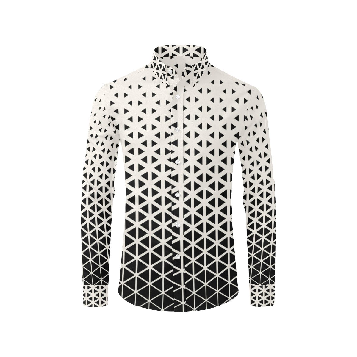 Geometric Black White Pattern Print Design 03 Men's Long Sleeve Shirt
