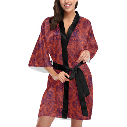 Leo Pattern Print Design 01 Women's Short Kimono