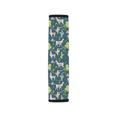 Llama with Cactus Design Print Car Seat Belt Cover