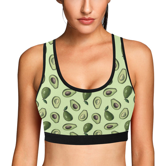 Avocado Pattern Print Design 02 Sports Bra