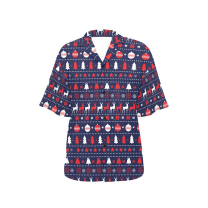 Reindeer Print Design LKS404 Women's Hawaiian Shirt