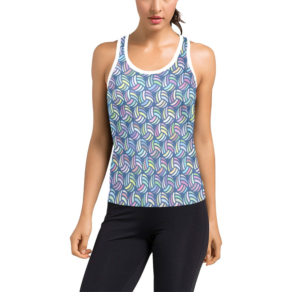 Volleyball Print Design LKS301 Women's Racerback Tank Top