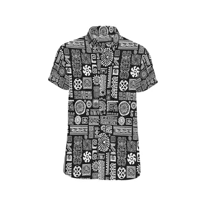 Polynesian Pattern Print Design A02 Men's Short Sleeve Button Up Shirt