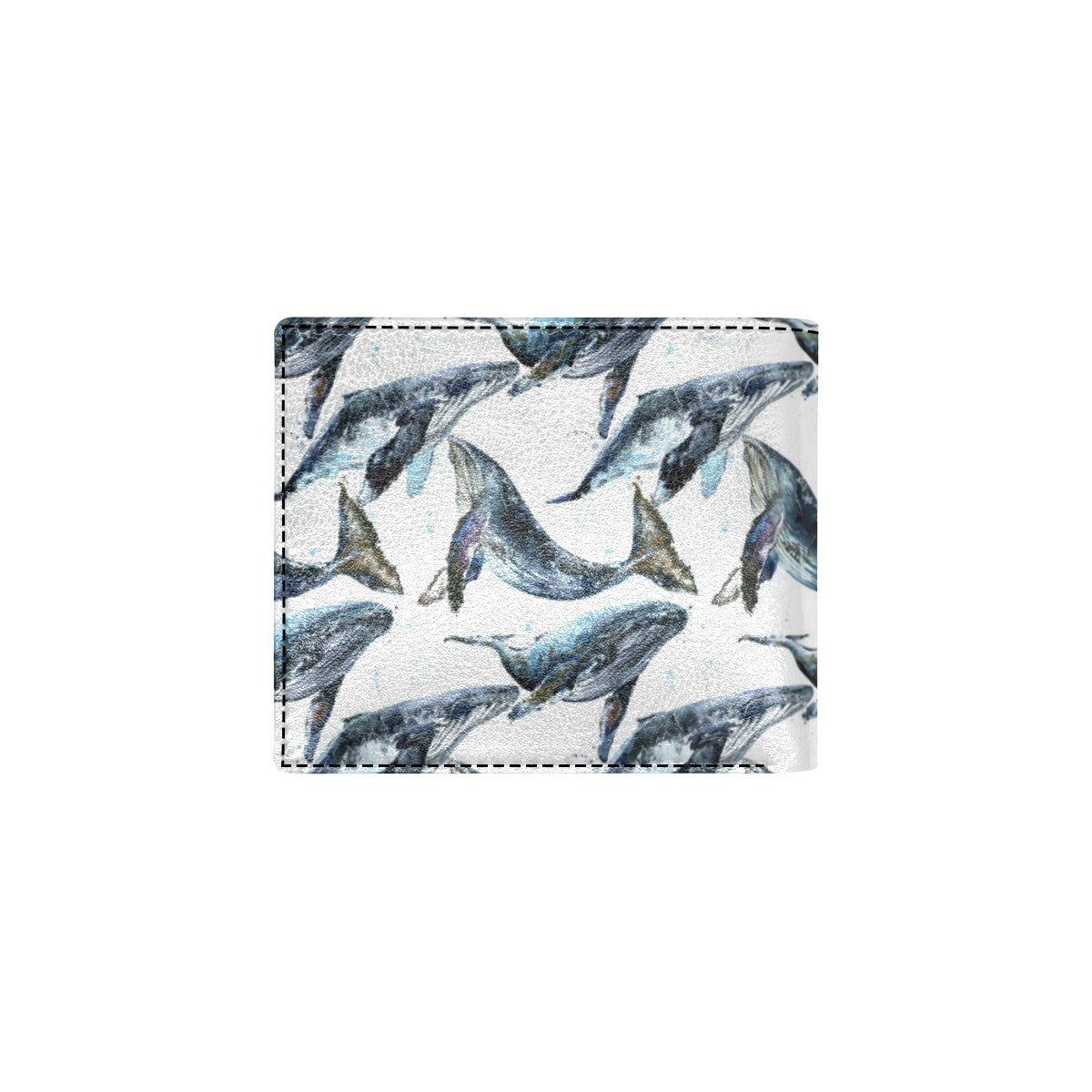 Blue Whale Pattern Print Design 03 Men's ID Card Wallet