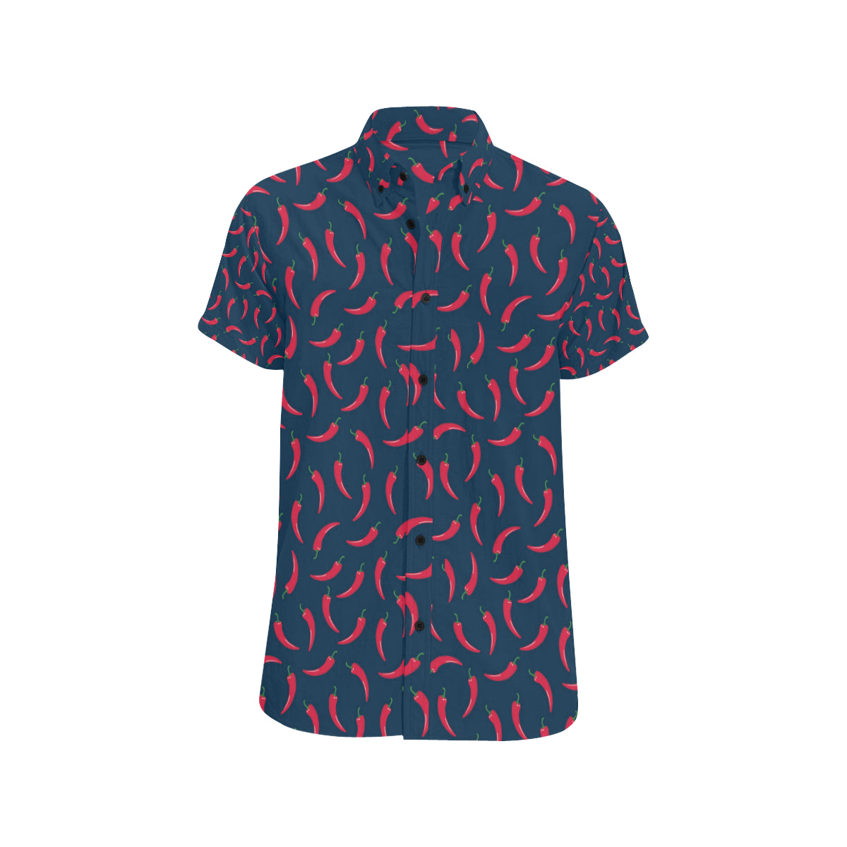 Chilli Pepper Pattern Print Design 03 Men's Short Sleeve Button Up Shirt