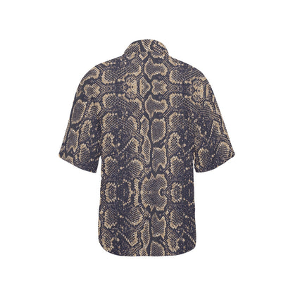 Snake Skin Pattern Print Women's Hawaiian Shirt