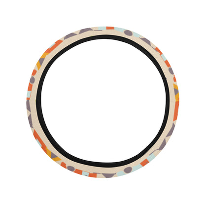 Camper Tent Pattern Print Design 03 Steering Wheel Cover with Elastic Edge