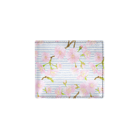 Pink Cherry Blossom Sakura Men's ID Card Wallet