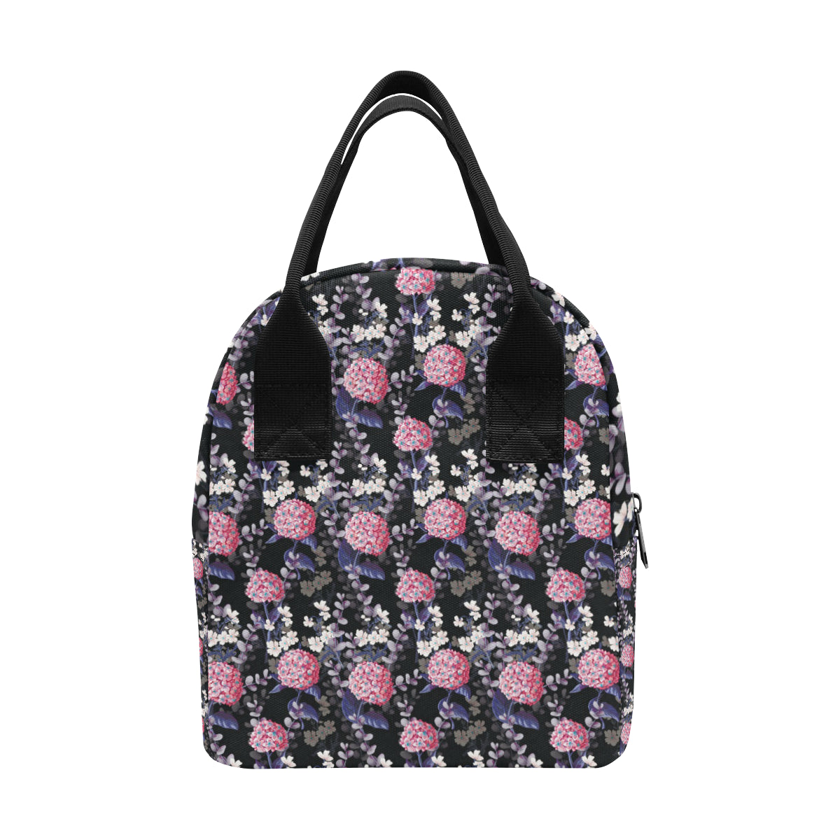 Hydrangea Pattern Print Design HD04 Insulated Lunch Bag