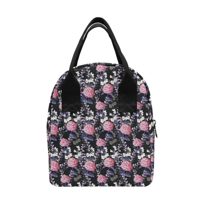 Hydrangea Pattern Print Design HD04 Insulated Lunch Bag