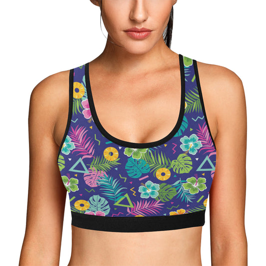 Hawaiian Themed Pattern Print Design H014 Sports Bra