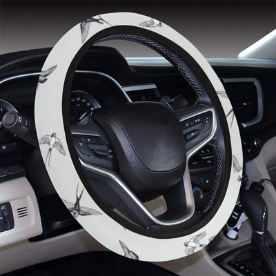 Swallow Bird Pattern Print Design 04 Steering Wheel Cover with Elastic Edge