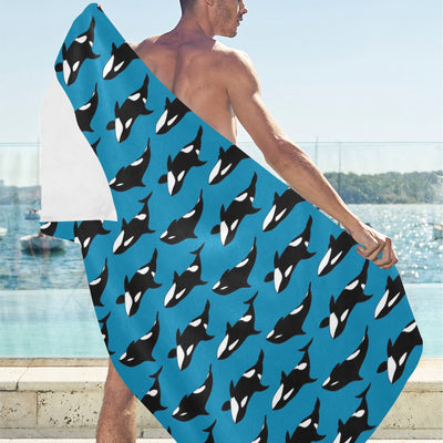 Whale Print Design LKS304 Beach Towel 32" x 71"