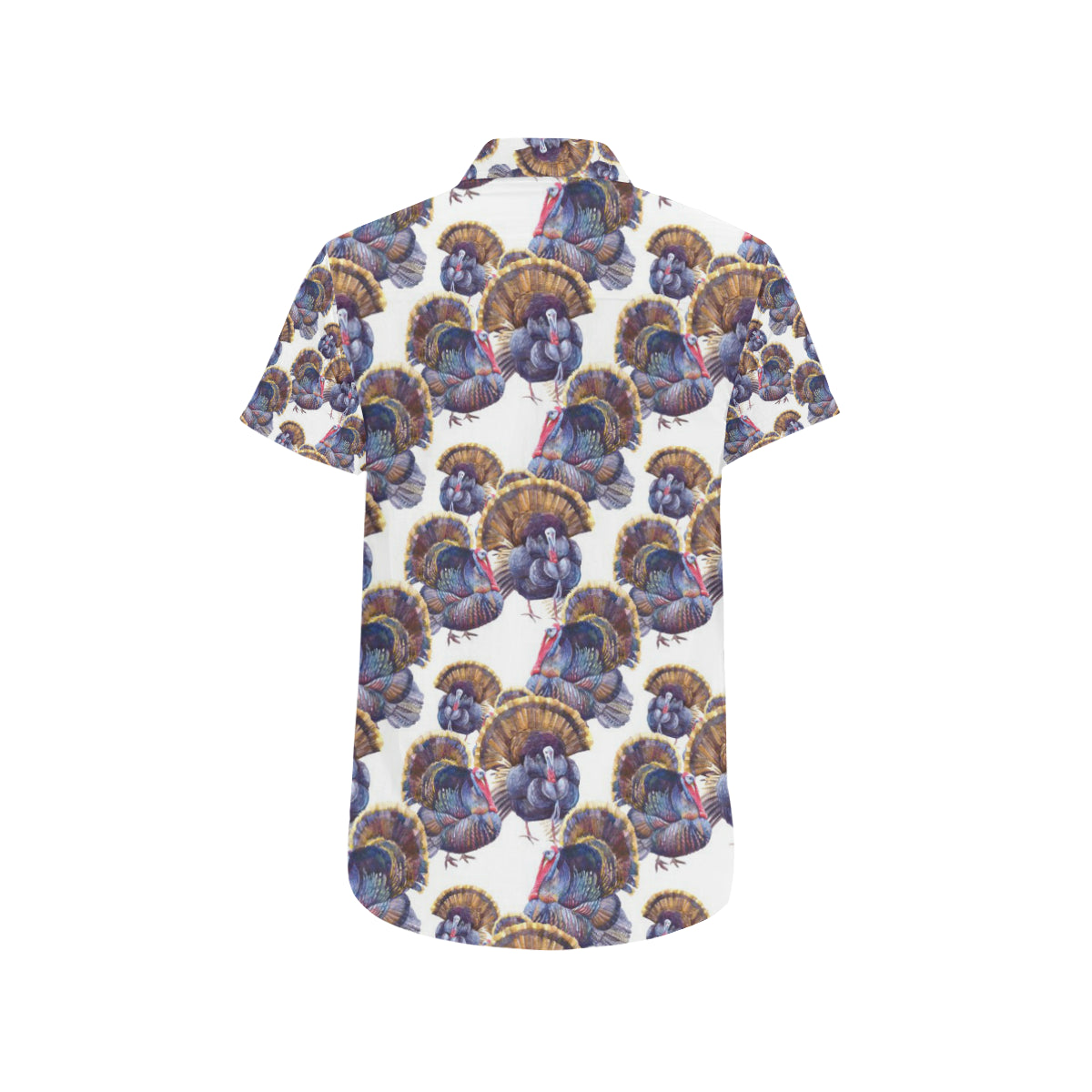 Turkey Pattern Print Design 01 Men's Short Sleeve Button Up Shirt
