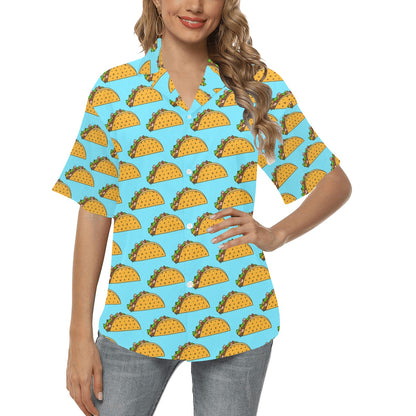 Taco Pattern Print Design TC03 Women's Hawaiian Shirt