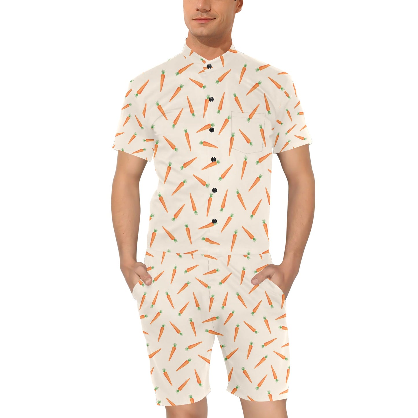 Carrot Pattern Print Design 07 Men's Romper
