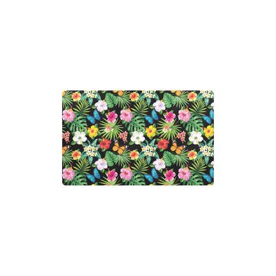 Hibiscus With Butterfly Print Design LKS305 Kitchen Mat