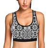 Tie Dye Black White Design Print Sports Bra