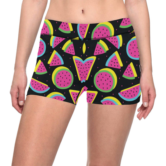 Watermelon Pattern Print Design WM07 Yoga Shorts