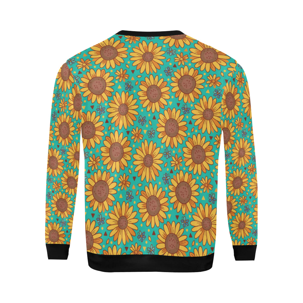 Sunflower Pattern Print Design SF013 Men Long Sleeve Sweatshirt