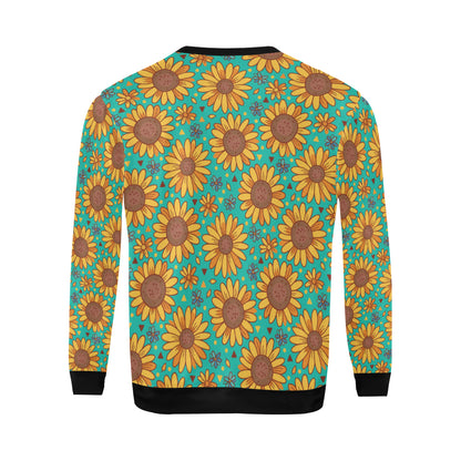 Sunflower Pattern Print Design SF013 Men Long Sleeve Sweatshirt
