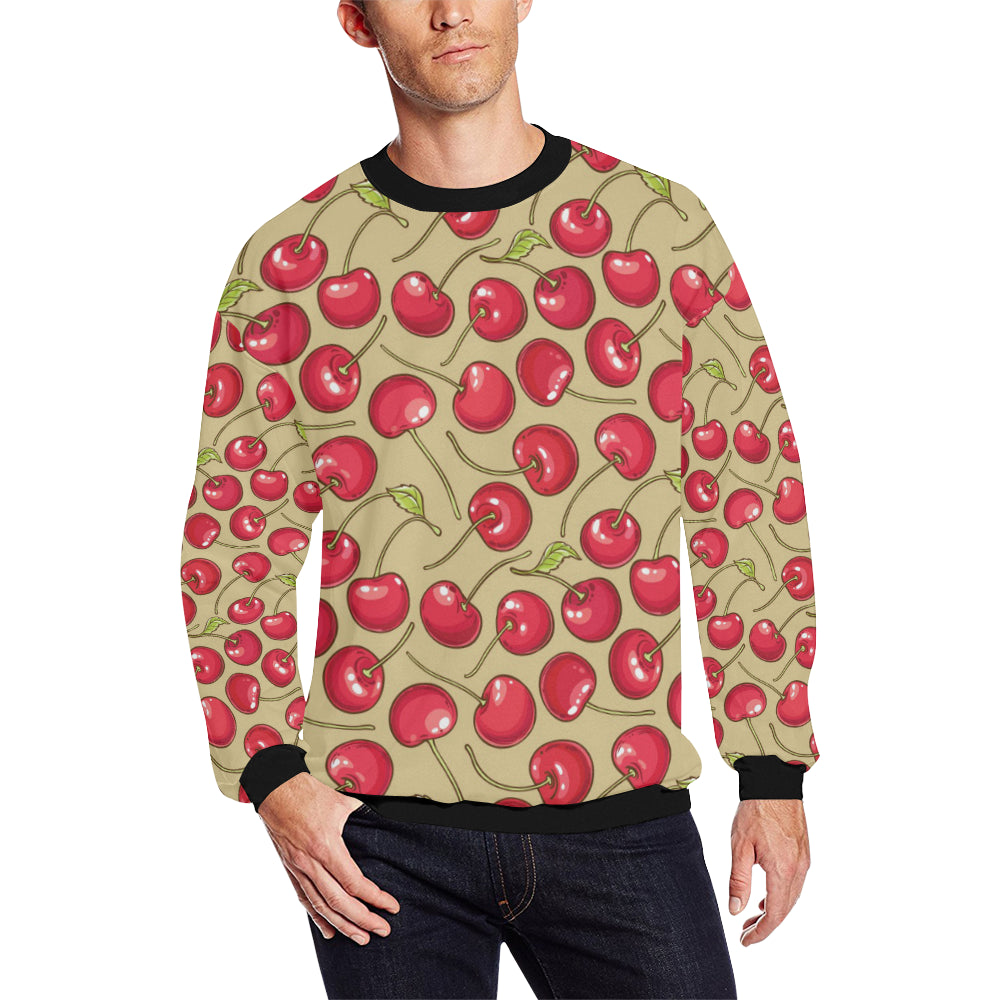 Cherry Pattern Print Design CH05 Men Long Sleeve Sweatshirt
