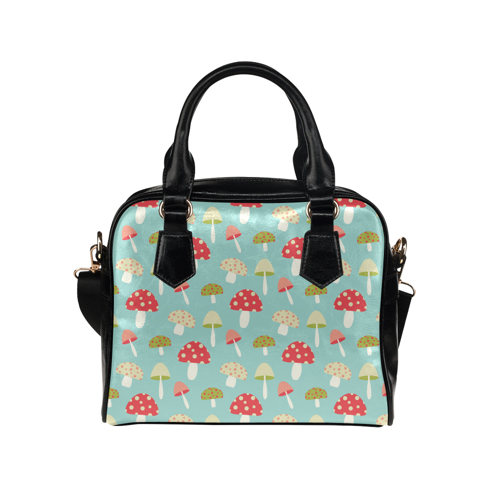 Mushroom Pattern Print Design A01 Shoulder Handbag