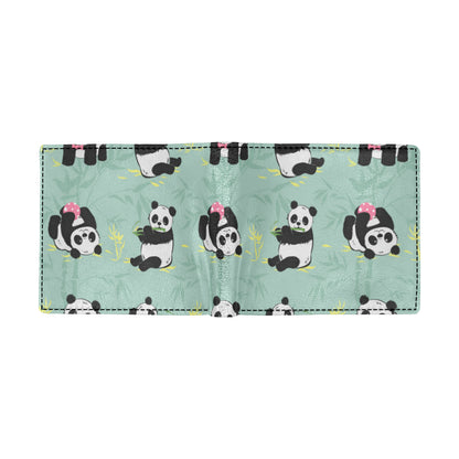 Panda Pattern Print Design A05 Men's ID Card Wallet