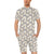 Elegant Grey Flower Print Men's Romper