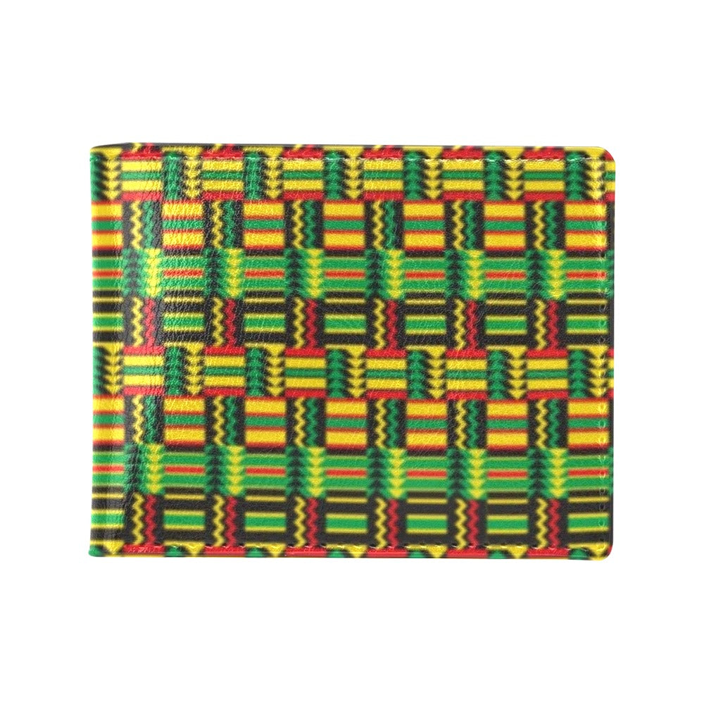 African Zip Zag Print Pattern Men's ID Card Wallet