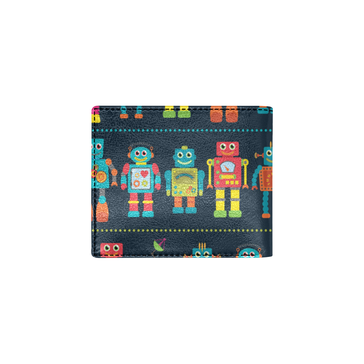 Robot Pattern Print Design A01 Men's ID Card Wallet
