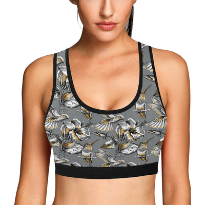 Hummingbird Pattern Print Design 02 Sports Bra