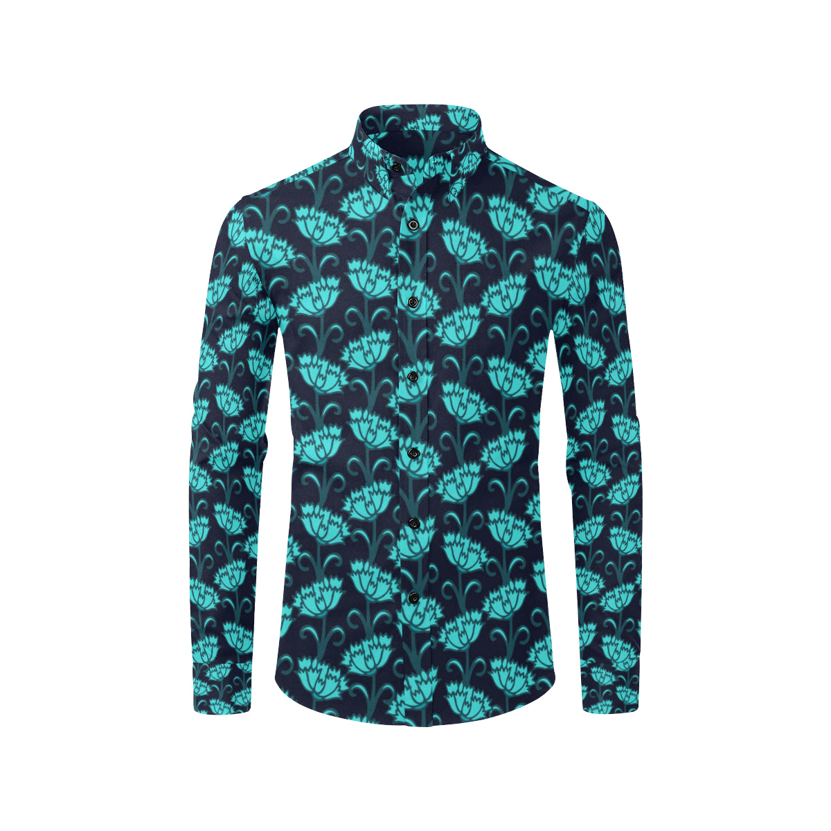 Carnations Pattern Print Design CN06 Men's Long Sleeve Shirt