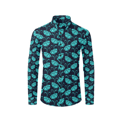 Carnations Pattern Print Design CN06 Men's Long Sleeve Shirt