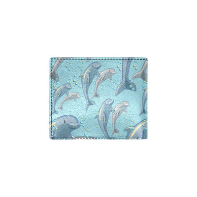 Dolphin Print Pattern Men's ID Card Wallet