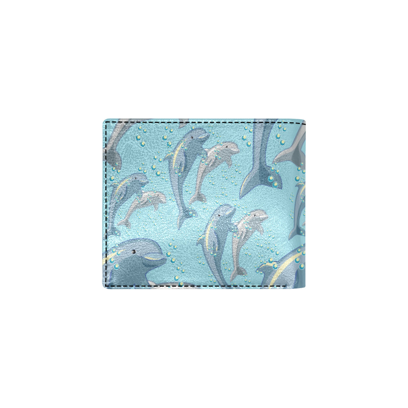 Dolphin Print Pattern Men's ID Card Wallet