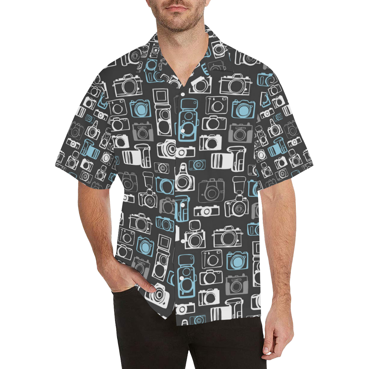 Camera Pattern Print Design 04 Men's Hawaiian Shirt