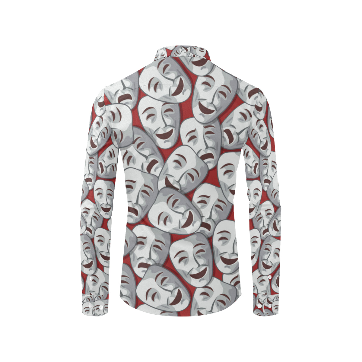 Acting Mask Pattern Print Design 01 Men's Long Sleeve Shirt