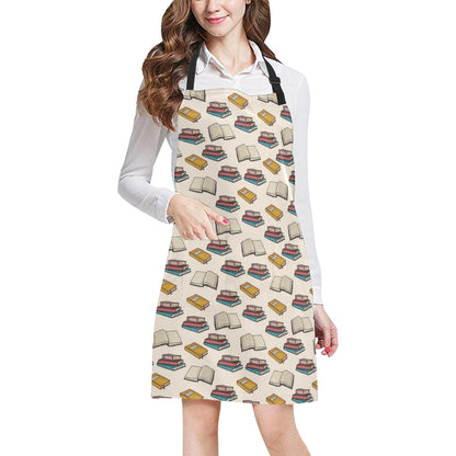 Book Pattern Print Design 04 Apron with Pocket