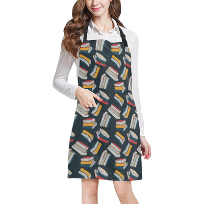 Book Pattern Print Design 07 Apron with Pocket