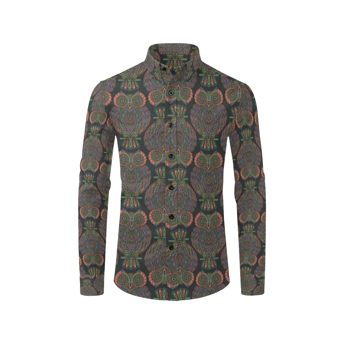 Owl Pattern Print Design A05 Men's Long Sleeve Shirt