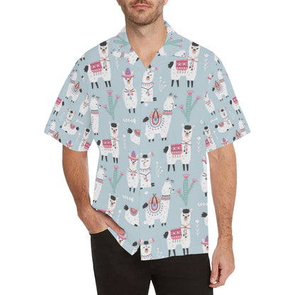 Llama Pattern Print Design 04 Men's Hawaiian Shirt