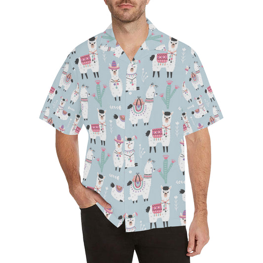 Llama Pattern Print Design 04 Men's Hawaiian Shirt