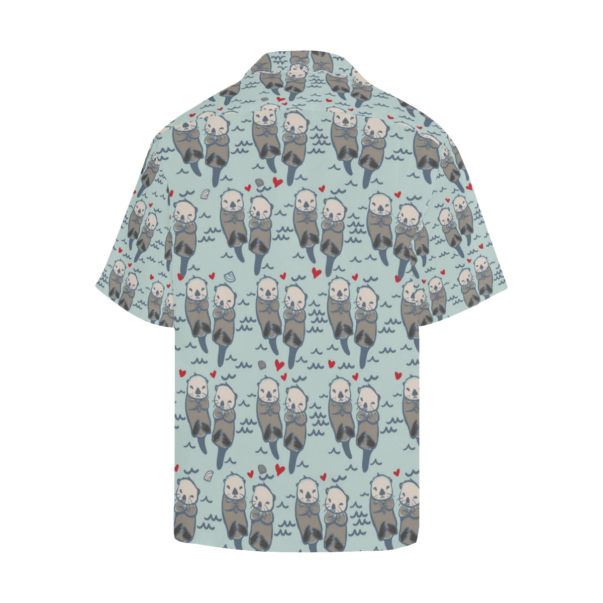 Sea Otter Pattern Print Design 03 Men's Hawaiian Shirt