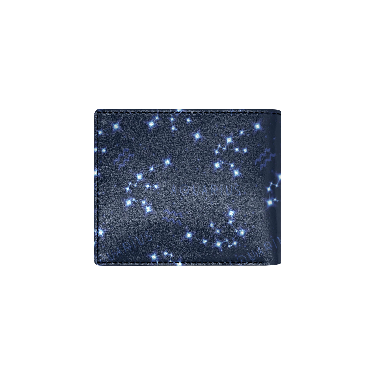 Aquarius Zodiac Pattern Print Design 02 Men's ID Card Wallet
