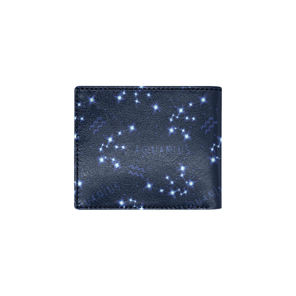 Aquarius Zodiac Pattern Print Design 02 Men's ID Card Wallet