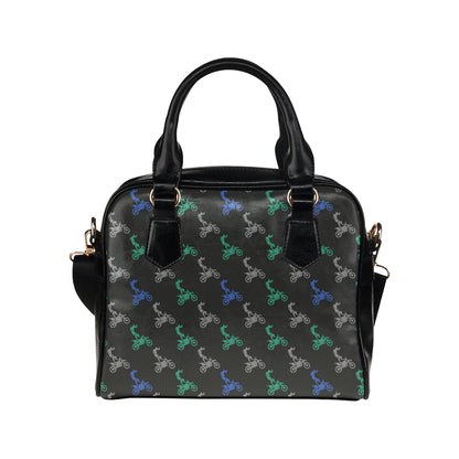 Motocross Pattern Print Design 02 Shoulder Handbag